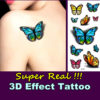 BUTTERFLY FLOWER WING TEMPORARY TATTOOS
