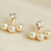 CLASSIC BLACK AND WHITE ROMANTIC STUD EARRINGS FOR WOMEN