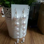 5.5″ LONG DANGLE PEARL SILVER EARRINGS FOR WOMEN 6