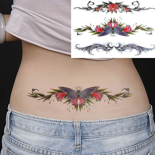 BUTTERFLY FLOWER WING TEMPORARY TATTOOS 4