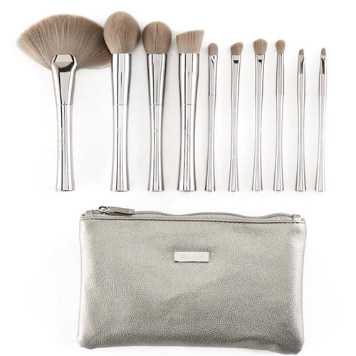 SMOKE ‘N MIRRORS 10 PIECE METALIZED BRUSH SET WITH BAG BY BH COSMETICS 3