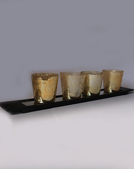 GOLDEN TAMPERED GLASS CANDLE HOLDERS 4