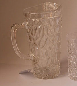 ICE CUBE DESIGN JUG WITH 6 GLASSES
