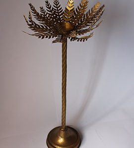 GOLDEN PALM TREE SHAPED CANDLE HOLDER