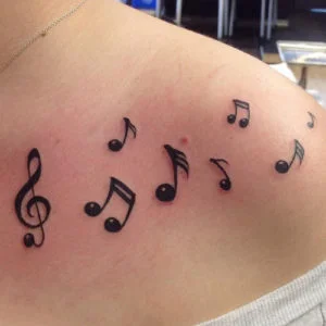 MUSIC NOTE TATTOOS