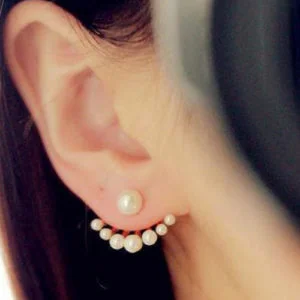 GOLD PLATED DELICATE WILD PEARLS STUD EARRINGS