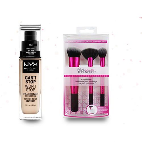 DEAL 159 real techniques 3in1 brush set nyx foundation 3