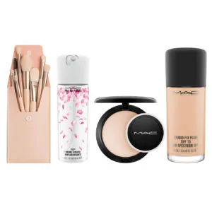8Pcs Brushes Set Mac Powder Boom Boom Prep + primer Foundation