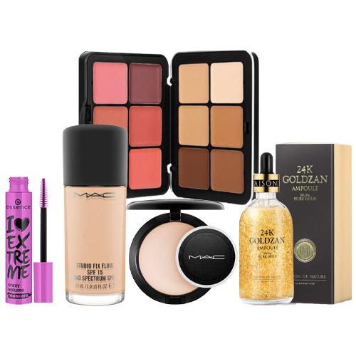 Mac foundation powder mascara blush 24k goldzan 4