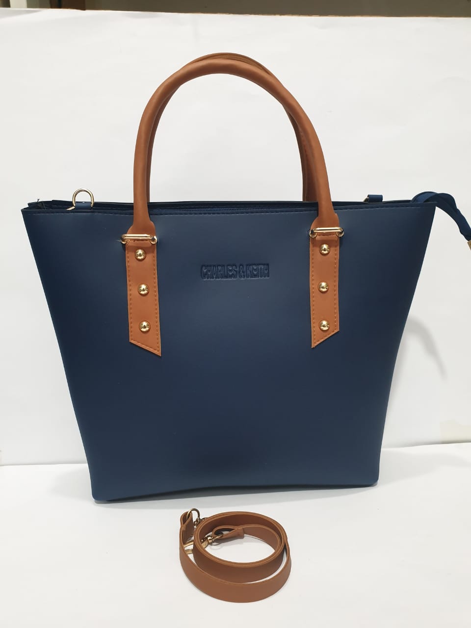 Charles and Keith Double Handle Ladies Tote Bag – BLUE 3