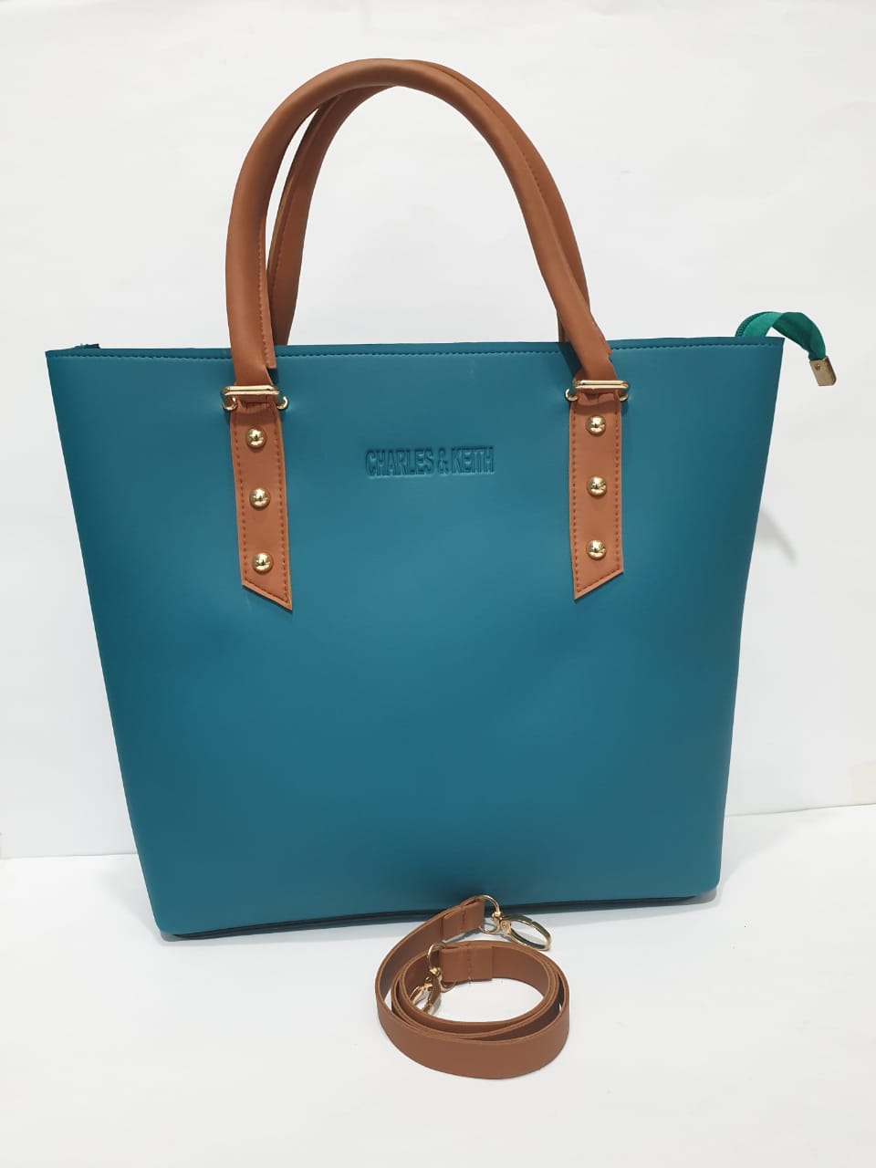 Charles and Keith Double Handle Ladies Tote Bag – SKY BLUE 3