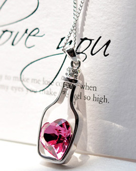 Heart shape bottle necklace set 4