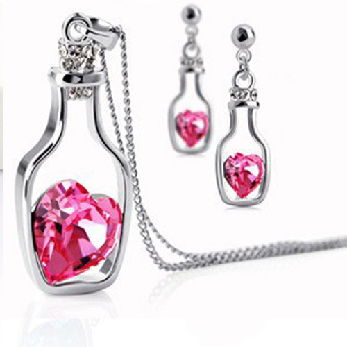 Heart shape bottle necklace set 8